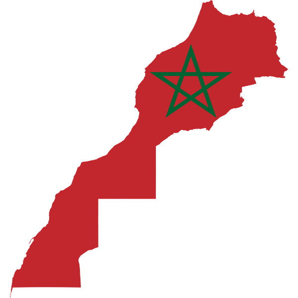 Flag map of Morocco خريطة وعلم المغرب